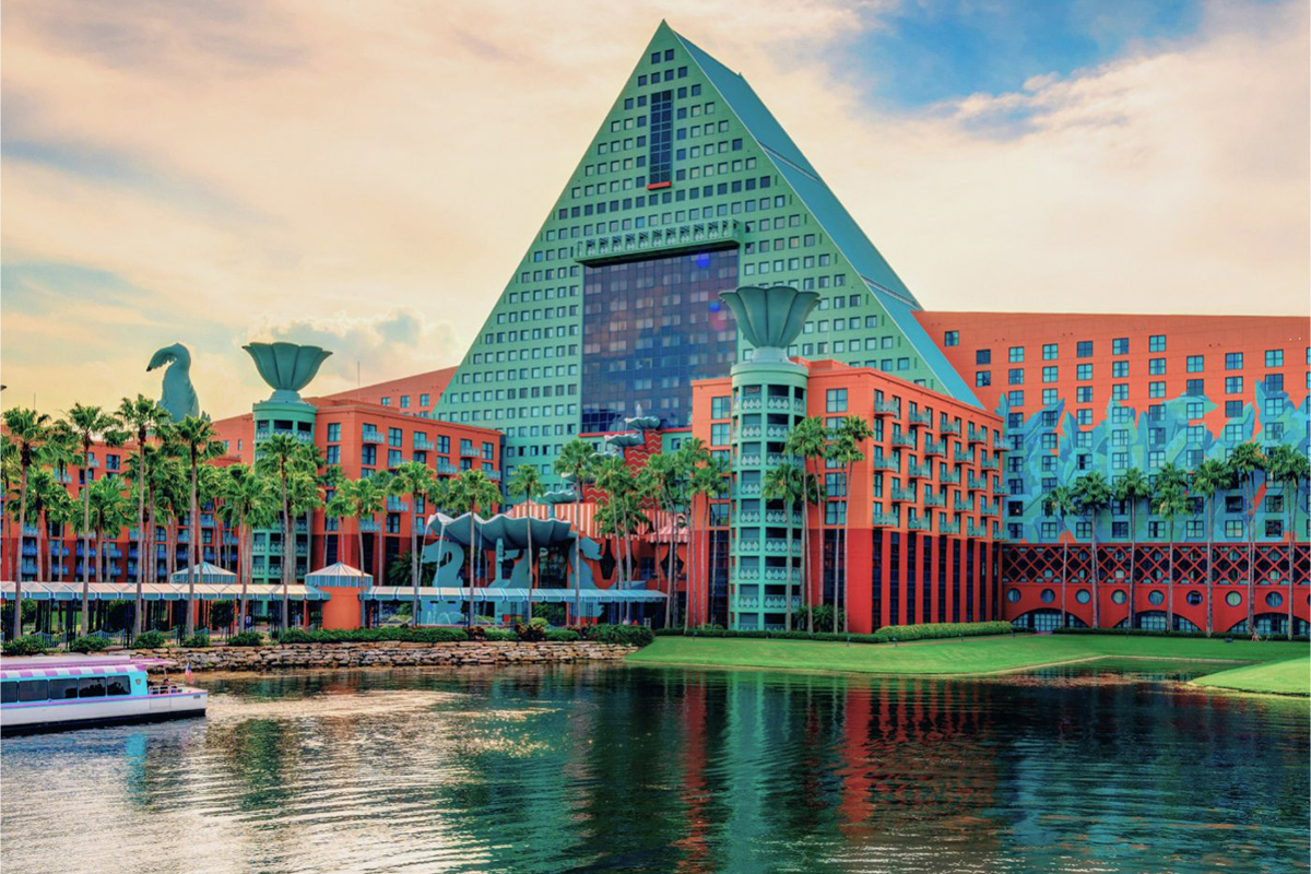 Exterior of Walt Disney World Dolphin Resort in Orlando, Florida